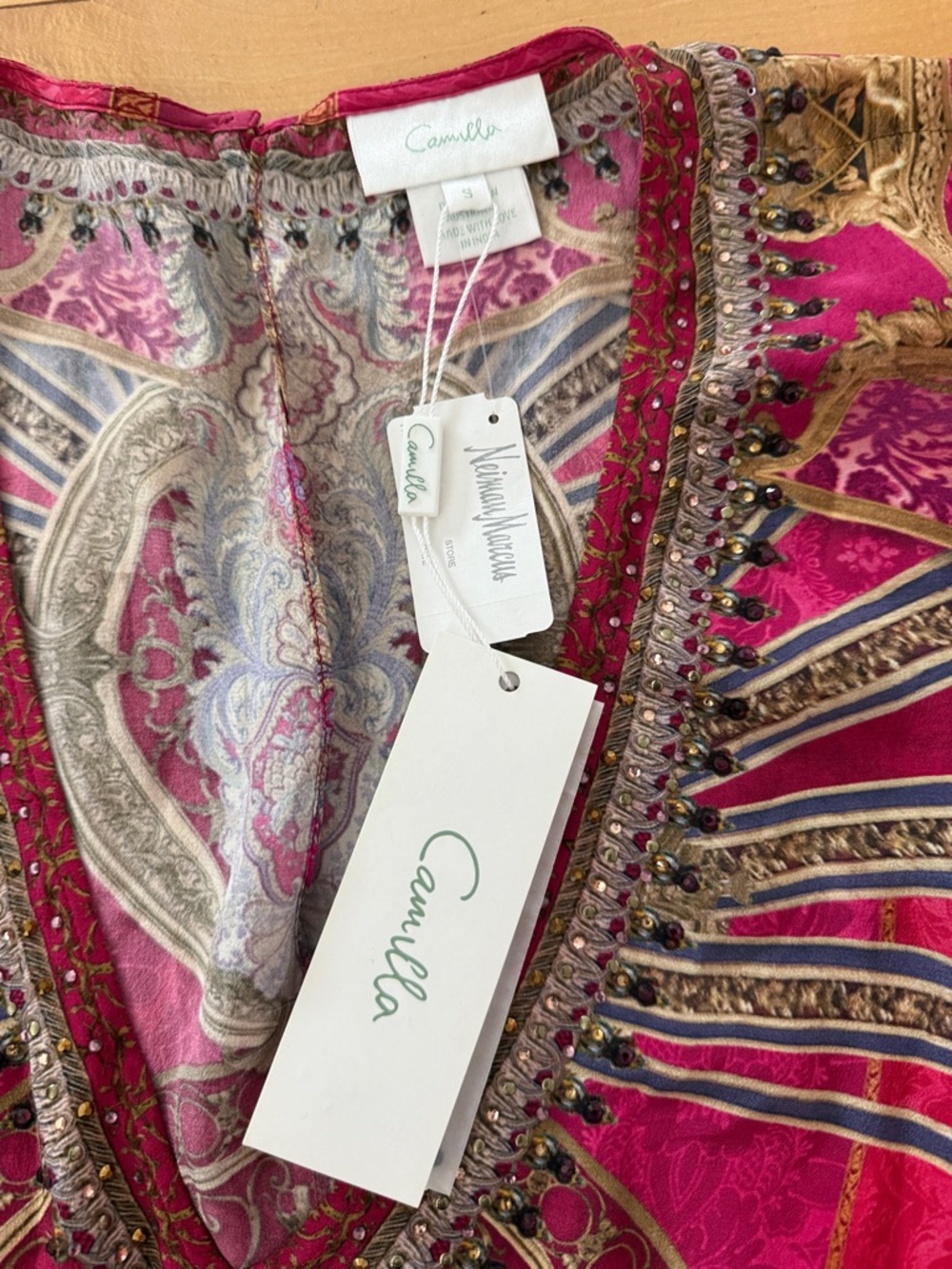 NWT Camilla Woman’s Bright Magenta Boho V-Neck Romper - Picture 2 of 10